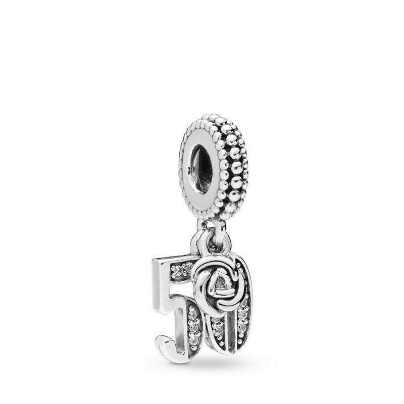 Pandora 50 Years Of Love Dangle Charm - Sterling Silver/Cubic Zirconia - Canada | UV1214SA